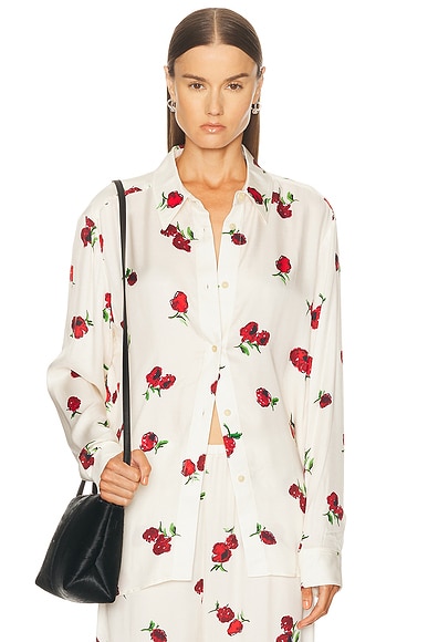 KHAITE Argo Top in Raspberry & Cream