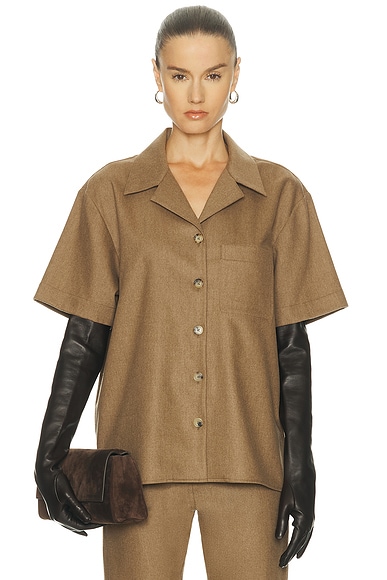 KHAITE Riordan Top in Toffee