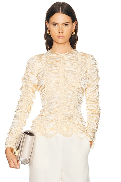 KHAITE Rory Top in Ivory Glow