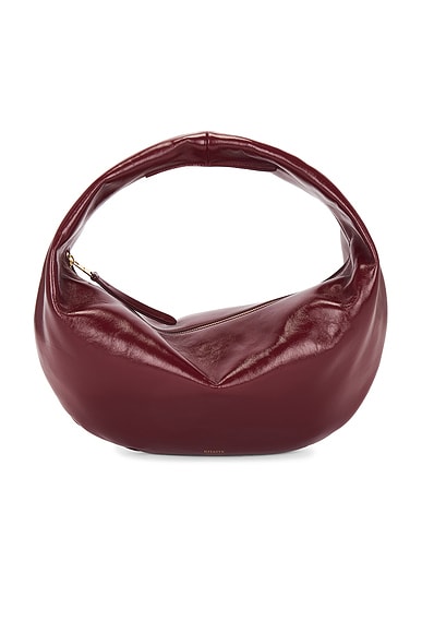 KHAITE Olivia Patent Hobo Bag in Oxblood