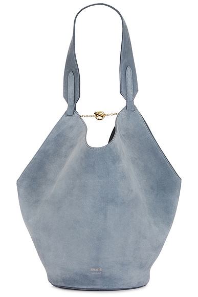 KHAITE Lotus Small Tote Bag in Lead