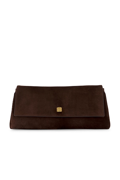 KHAITE Audrey Clutch Bag in Dark Brown