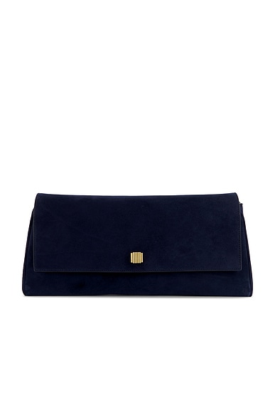 KHAITE Audrey Clutch in Midnight Navy