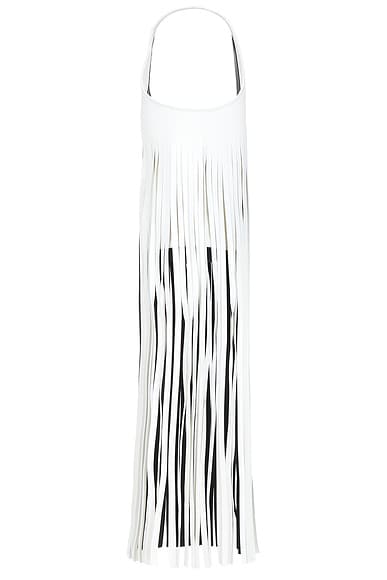 KHAITE Livia Small Fringe Bag in Black & White