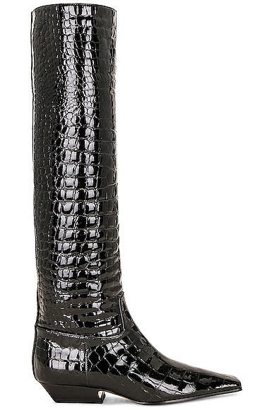 Marfa Classic Flat Knee High Boot in Black