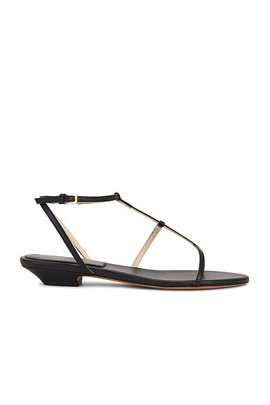Shop Khaite Jones T-strap Flat Sandal In Black