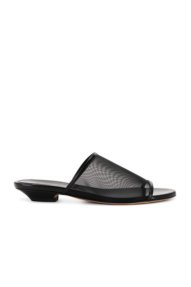 KHAITE Marion Slide Flat Sandal in Black