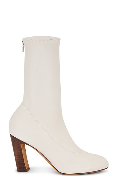 KHAITE Apollo 85 Mid Heel Boot in Cream