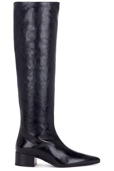 KHAITE Andee Knee High Boot in Black