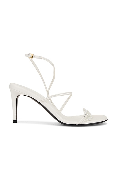 KHAITE Loop 75 Sandal With Beads in Optic White
