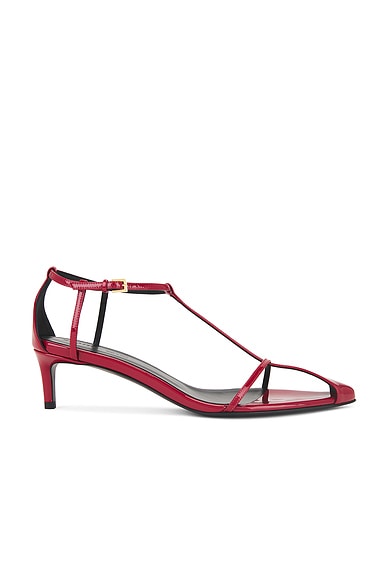 KHAITE Bella T-strap 45 Sandal in Fire Red