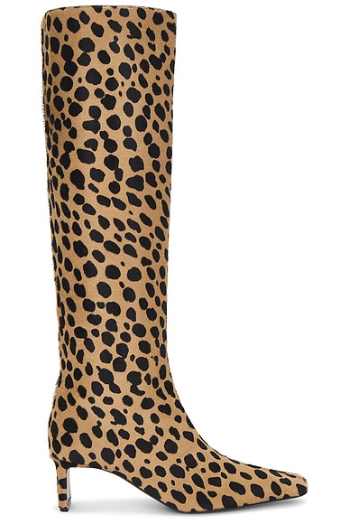 KHAITE Ona Knee High Boot in Camel & Black