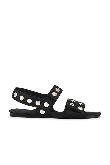 KHAITE Boden Flat Sandal in Black