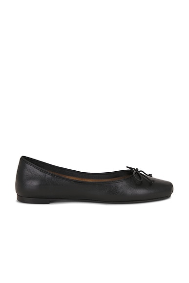 KHAITE Charlotte Ballerina Flat in Black
