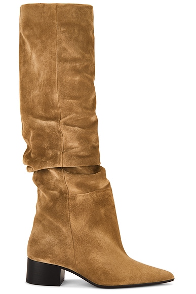 KHAITE Andee Over The Knee Slouchy Boot in Taupe