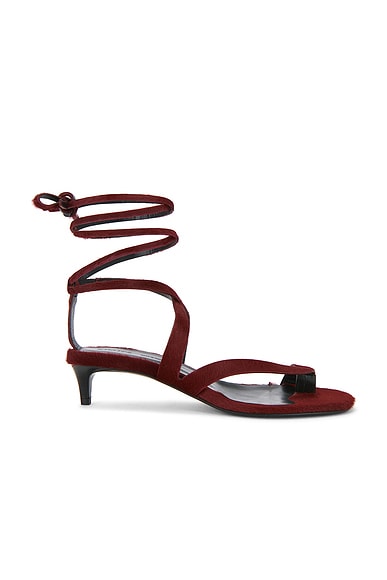 KHAITE Aimee Strappy Sandal in Cherry