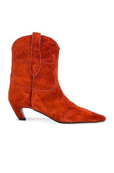 KHAITE Dallas Ankle Boots in Brown