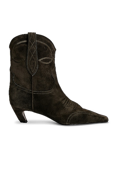 KHAITE Dallas Ankle Boot in Army