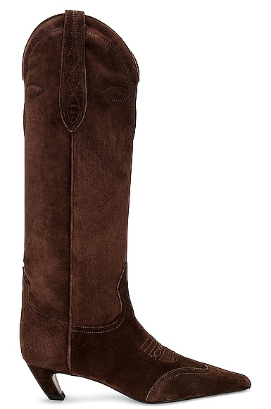KHAITE Dallas Knee High Boot In Coffee in Brown