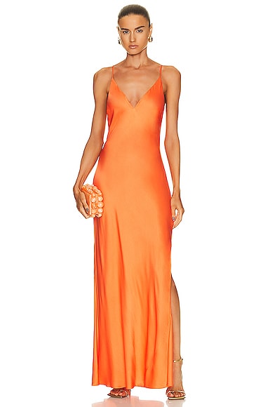 L AGENCE JET PLUNGE NECK GOWN