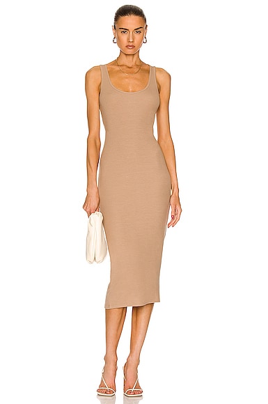 L'AGENCE Ivanna Tank Dress in Taupe