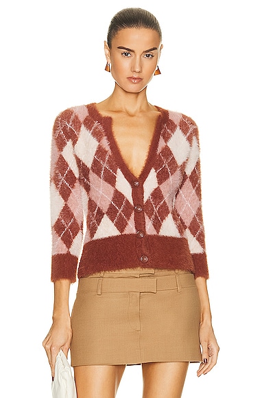 L'AGENCE Saylor 3/4 Sleeveless Cardigan in Pink