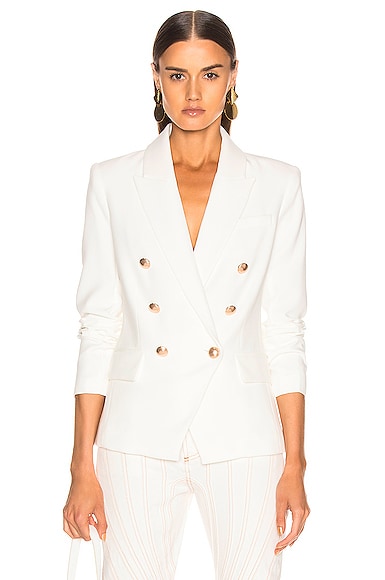 L'AGENCE Kenzie Double Breasted Blazer in Ivory | FWRD