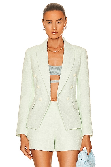 L'AGENCE Kenzie Double Breasted Blazer in Mint