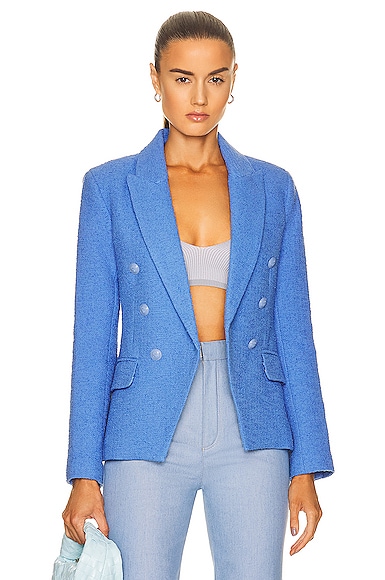 L'AGENCE Kenzie Double Breasted Blazer in Blue