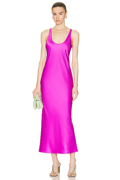 L'AGENCE Akiya Tank Midi Dress in Bright Violet