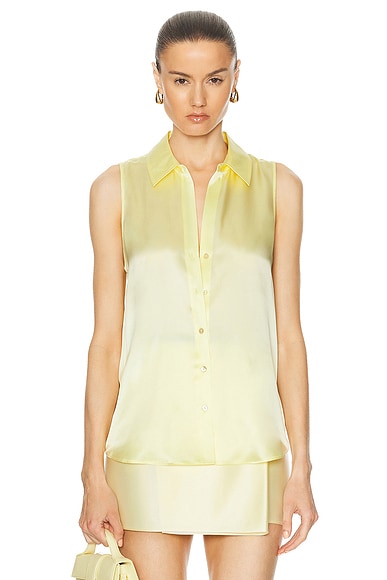 L'AGENCE Emmy Sleeveless Blouse in Yellow Sorbet