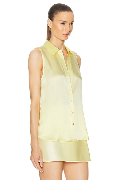 Shop L Agence Emmy Sleeveless Blouse In Yellow Sorbet