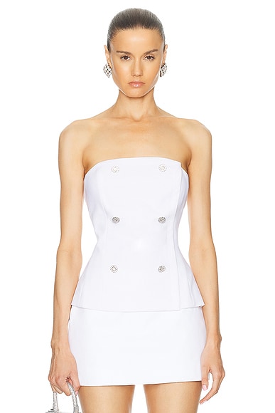 L'AGENCE Fay Strapless Bustier in White