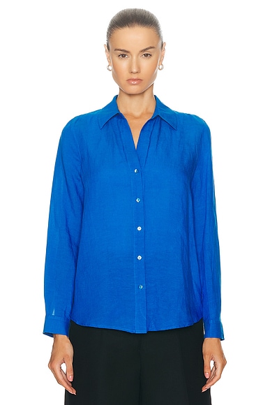 L'AGENCE Nina Longsleeve Blouse in Bright Royal