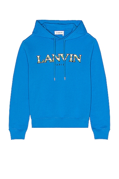 Lanvin Curb Embroidered Hoodie in Blue