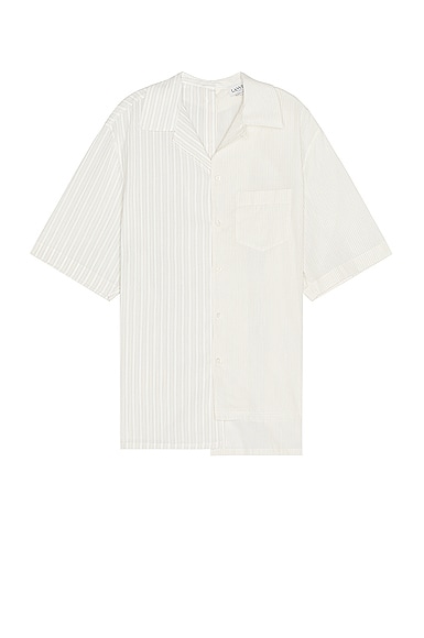 Lanvin Short Sleeve Asymmetric Shirt in Chalk