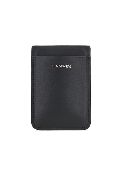 Lanvin Magnetic Phone Card Holder in Black