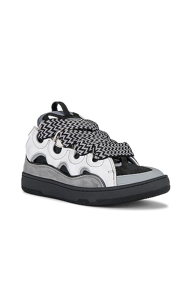 Shop Lanvin Curb Sneakers In White & Anthracite