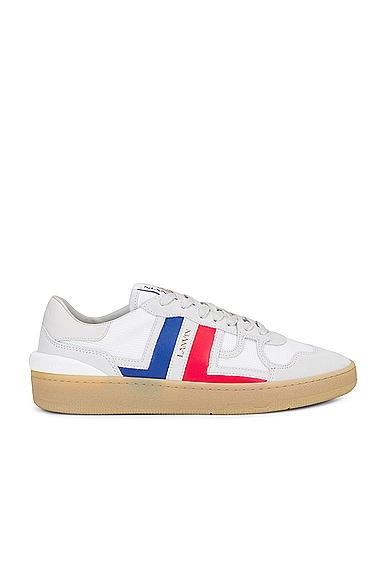 Lanvin Clay Low Top Sneakers in White & Black