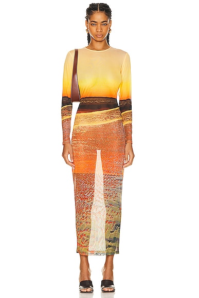 Shop Louisa Ballou High Tide Dress In Painted Sunset