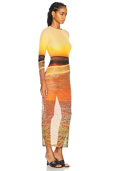 Shop Louisa Ballou High Tide Dress In Painted Sunset