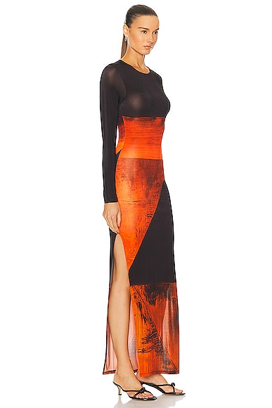 Shop Louisa Ballou High Tide Dress In Orange Polygon