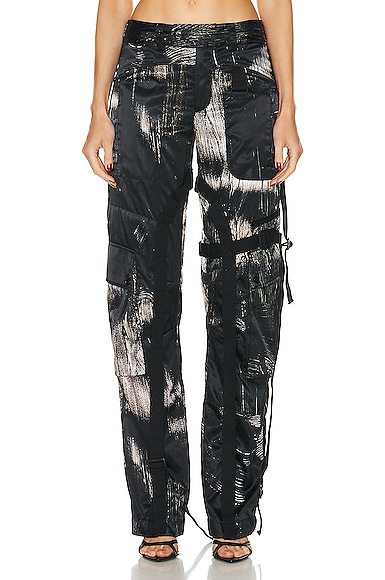 Shop Louisa Ballou Cargo Pant In Painted Black