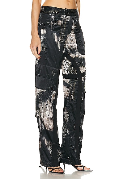 Shop Louisa Ballou Cargo Pant In Painted Black