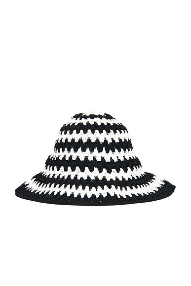 L'Academie Arriel Crochet Hat in Black Multi