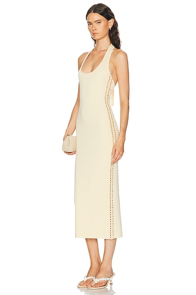 L'Academie Fara Halter Dress in Buttercream