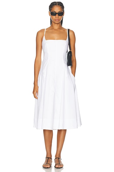 Helmut Lang Cotton Dress in Optic White FWRD