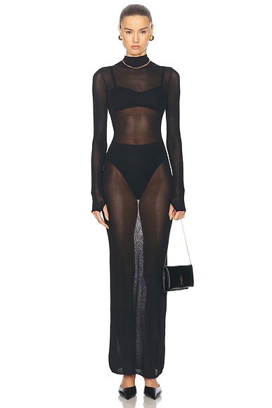 L'Academie by Marianna Reyes Maxi Knit Dress in Black