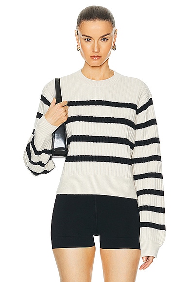 L'Academie by Marianna Brial Striped Sweater in Cream & Black