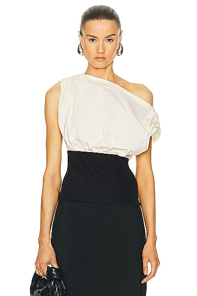 L'Academie by Marianna Matteah Top in Black & Ivory